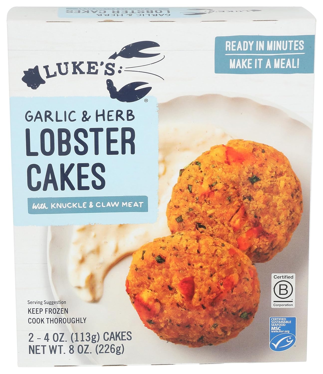 Luke's Garlic & Herb Lobster Cakes, 8oz